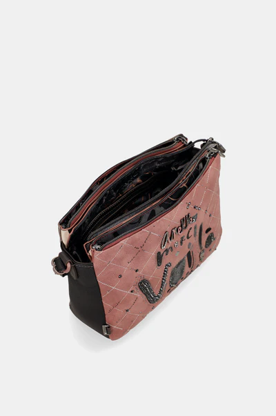 Bandolera estampada 3 compartimentos Parisian - Imagen 6