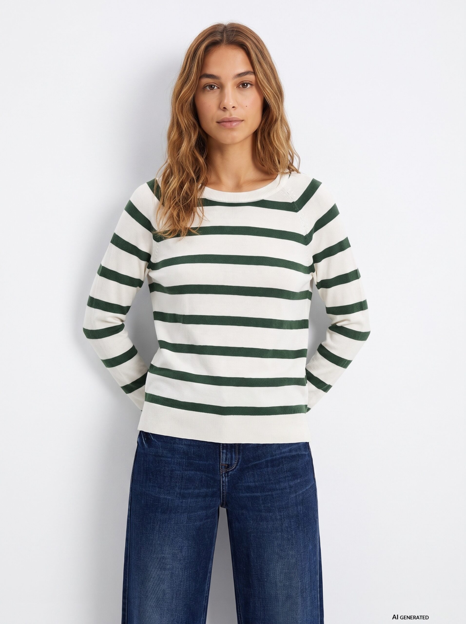 Jersey rayas verde y crudo