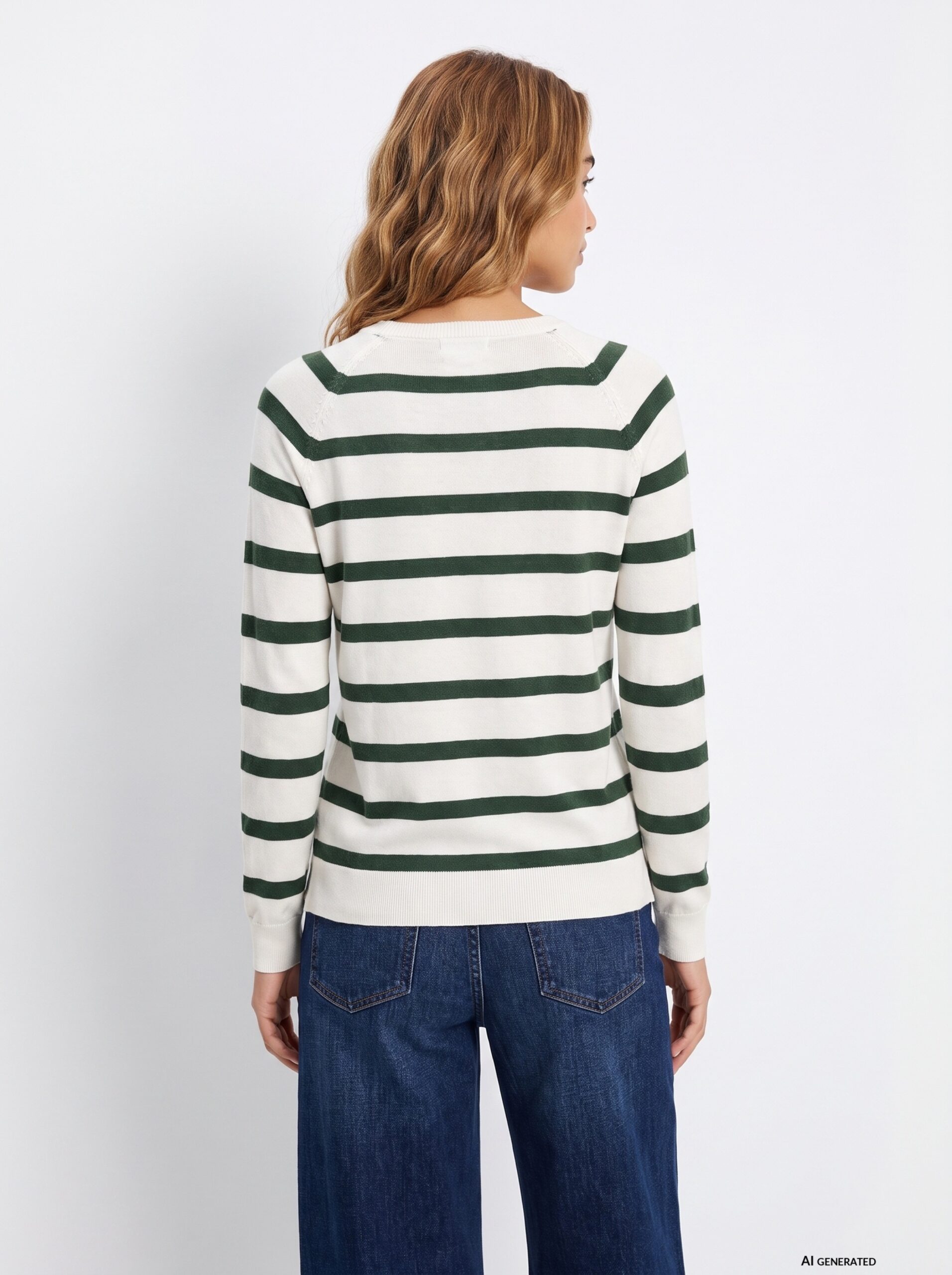 Jersey rayas verde y crudo - Imagen 2