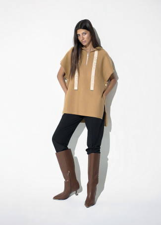 Capa tricot color camel - Imagen 2